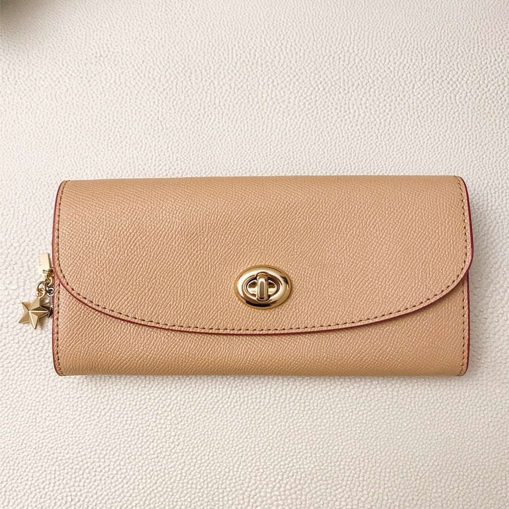 Coach Long Wallet - tan/beige